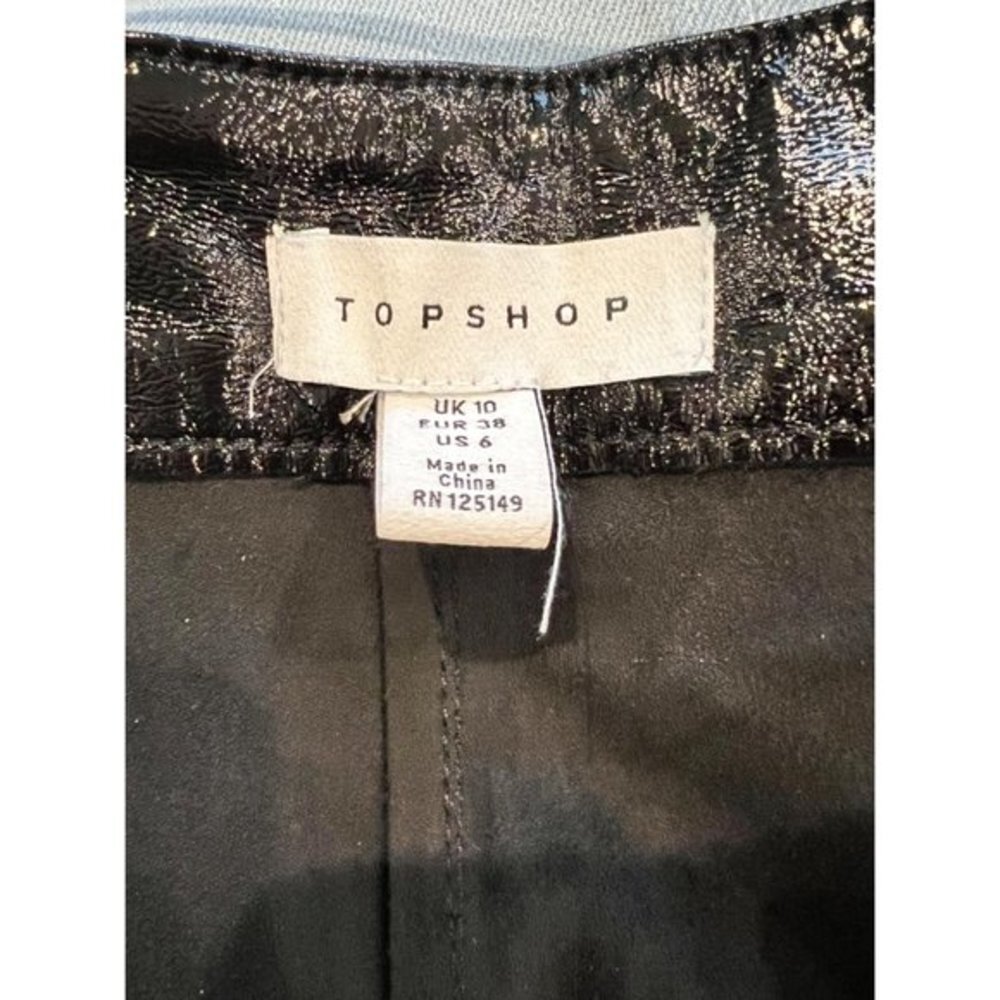 NWOT TOPSHOP black faux patent leather pants treasures size 6 - Picture 5 of 7